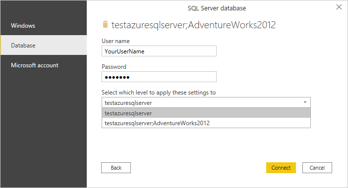 Authentification Azure Synapse Analytics (SQL DW).