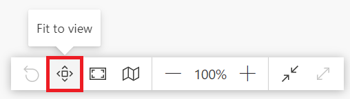 Bouton Ajuster à la vue disponible dans le coin inférieur droit du volet de la vue de diagramme.