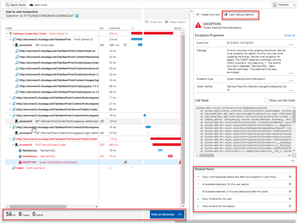 Capture d’écran montrant les diagnostics côté serveur.