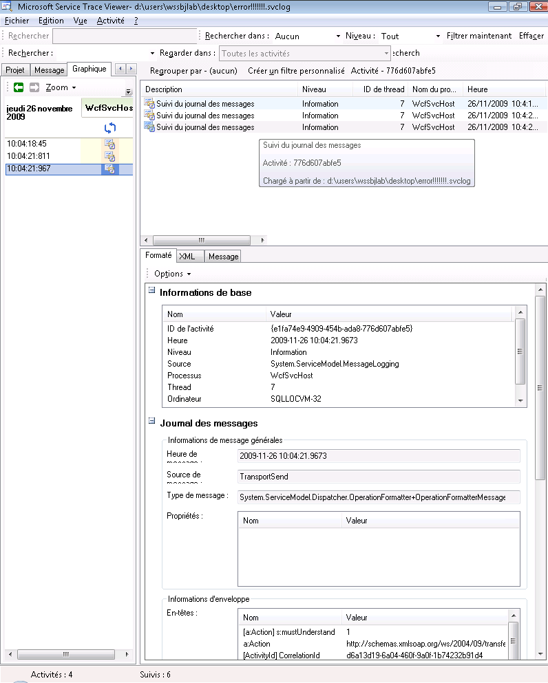 Utilisation du Trace Viewer