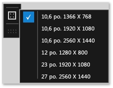 Liste Modifier la résolution