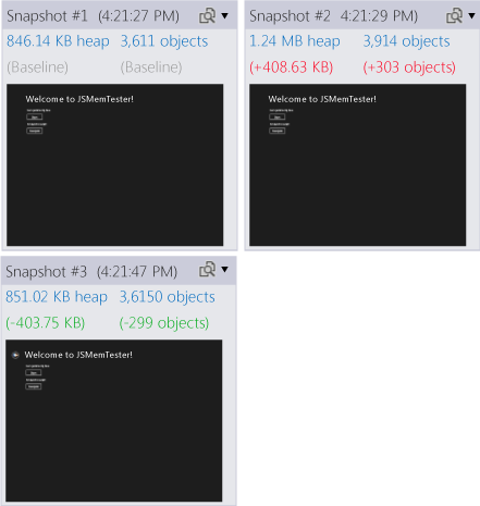 Instantané avec problème de mémoire résolu