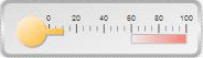 Jauge linéaire avec pointeur de type thermomètre