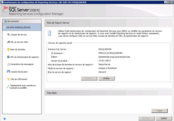 Outil de configuration de Reporting Services