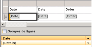Champ Date ajouté au volet Groupes de lignes