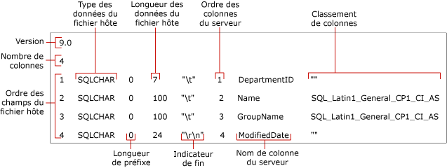 Identifie les champs d'un fichier de format non XML