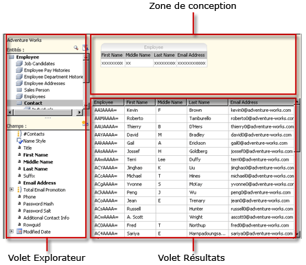 Interface du concepteur de requêtes SMDL