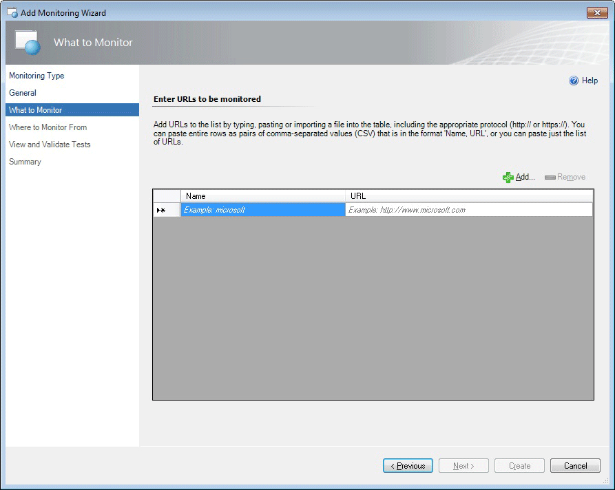 Page Éléments à analyser