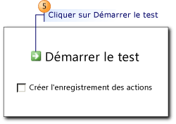 Boîte de dialogue Démarrer le test