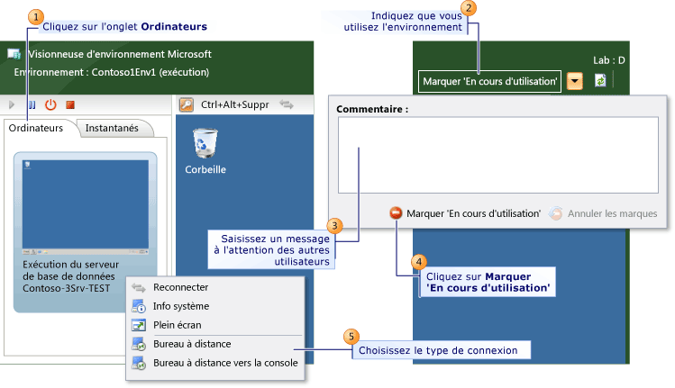 Étapes de connexion à un environnement