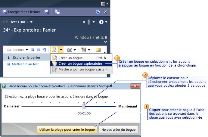 Créer un bogue à partir des actions sélectionnées