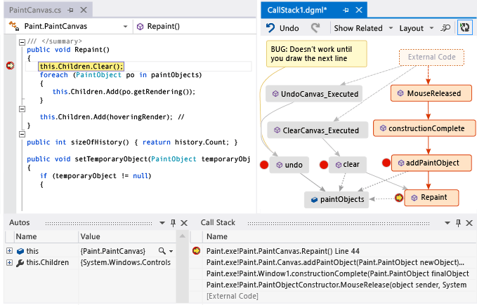 Add another call stack to code map