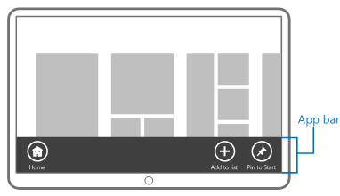 Barre de l’application sur le bord inférieur de l’écran