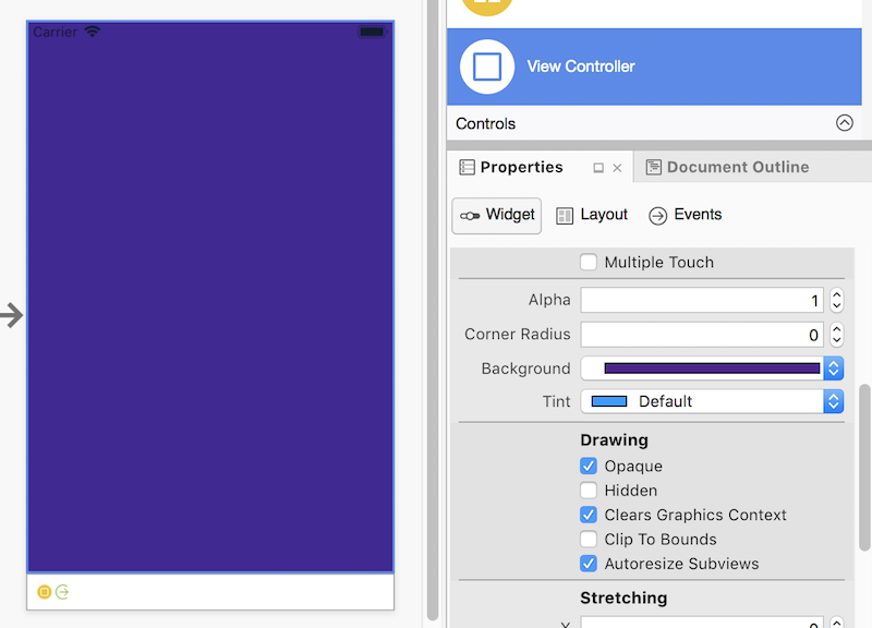 Vue unique avec une couleur d’arrière-plan violet