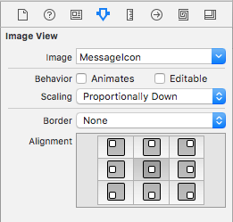 Sélection d’une image dans le Générateur d’interface de Xcode