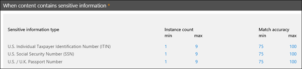 Configuration du nombre d’instances et de la précision des correspondances.