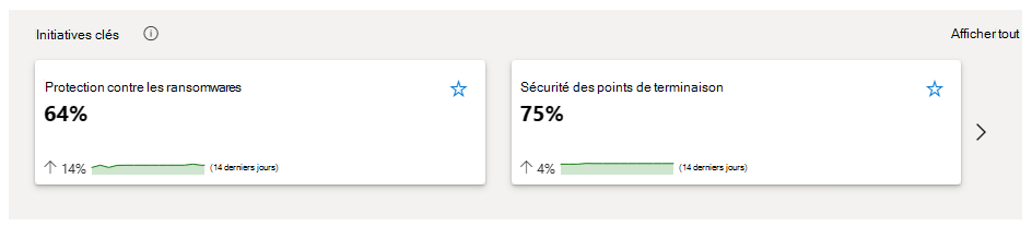 Capture d’écran de la section Des initiatives clés de vue d’ensemble de la gestion de l’exposition à la sécurité