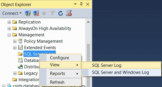 Visualiser le journal SQL Server dans SSMS.