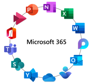 Icônes de l’application Microsoft 365 dans un cercle coloré avec Stream rejoindre le cercle