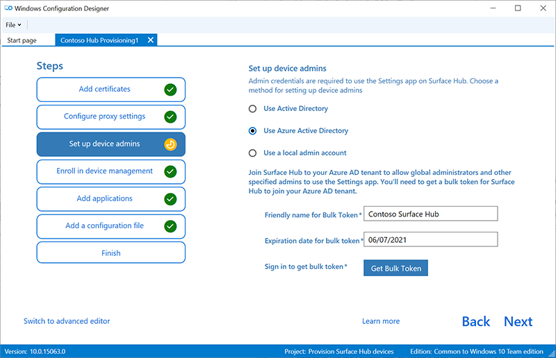 Rejoignez Active Directory, l’ID Microsoft Entra ou créez un compte d’administrateur local.