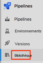 A screenshot of Azure Pipelines, showing the Library menu option.