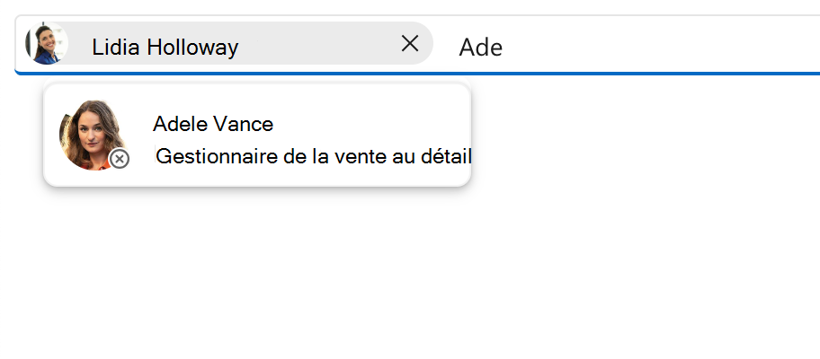 Brève animation du composant Sélecteur de personnes du Kit de ressources Microsoft Graph