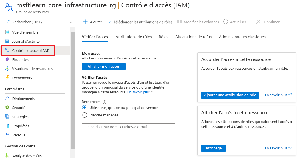 Screenshot of Azure portal Access control - Role assignment pane showing a backup operator and billing reader roles assigned to different users.