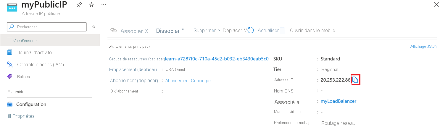 Capture d’écran de la zone DNS avec un enregistrement d’alias créé.