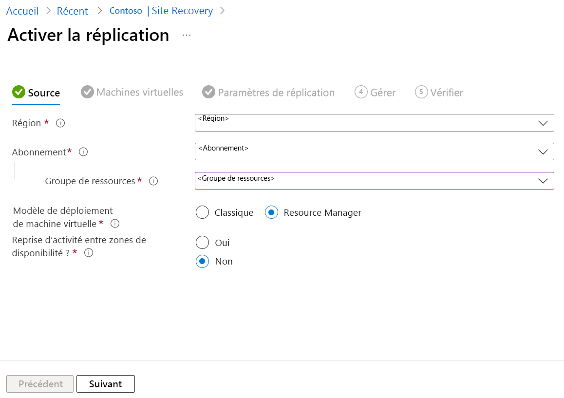 Screenshot showing the source options for replication.