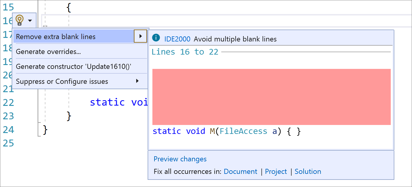 Correctif de code pour supprimer des lignes vides supplémentaires