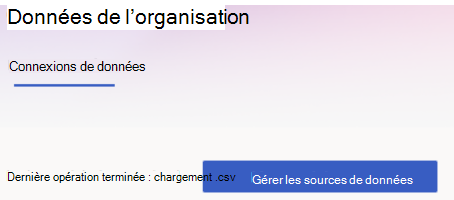 Capture d’écran montrant le bouton Gérer les sources de données.