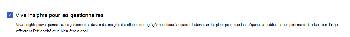 Capture d’écran montrant la page paramètres du gestionnaire.