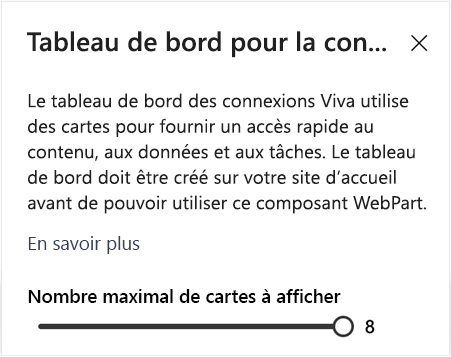 Écran affichant l’option qui vous permet de définir le nombre de cartes à afficher.