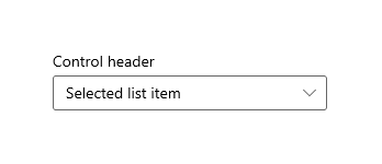 Zone de liste modifiable affichant une option par défaut