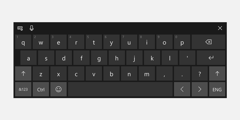 Clavier tactile Windows pour la recherche incrémentielle