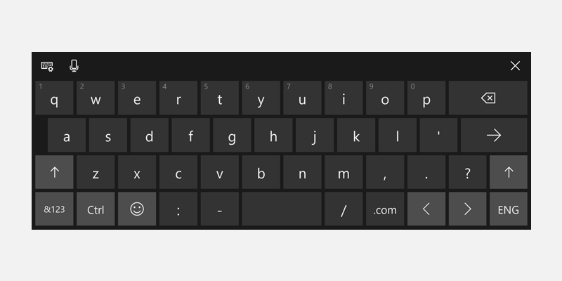 Clavier tactile Windows pour les URL