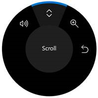 Capture d’écran du menu Hors écran Surface Dial.