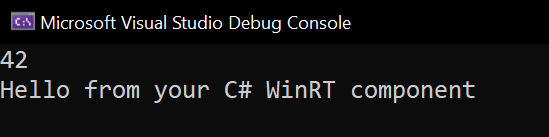 Sortie de console C++/WinRT