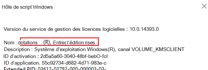 capture d’écran du gestionnaire de licences logicielles.