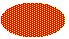 Illustration d’une ellipse remplie d’une grille à points diagonale de 70 % dense sur une couleur d’arrière-plan.