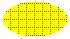 Illustration d’une ellipse remplie d’une grille de lignes en pointillés sur une couleur d’arrière-plan 