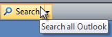 Capture d’écran de l’info-bulle « rechercher dans tous outlook » 