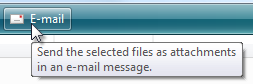 capture d’écran du bouton de courrier électronique avec info-bulle 