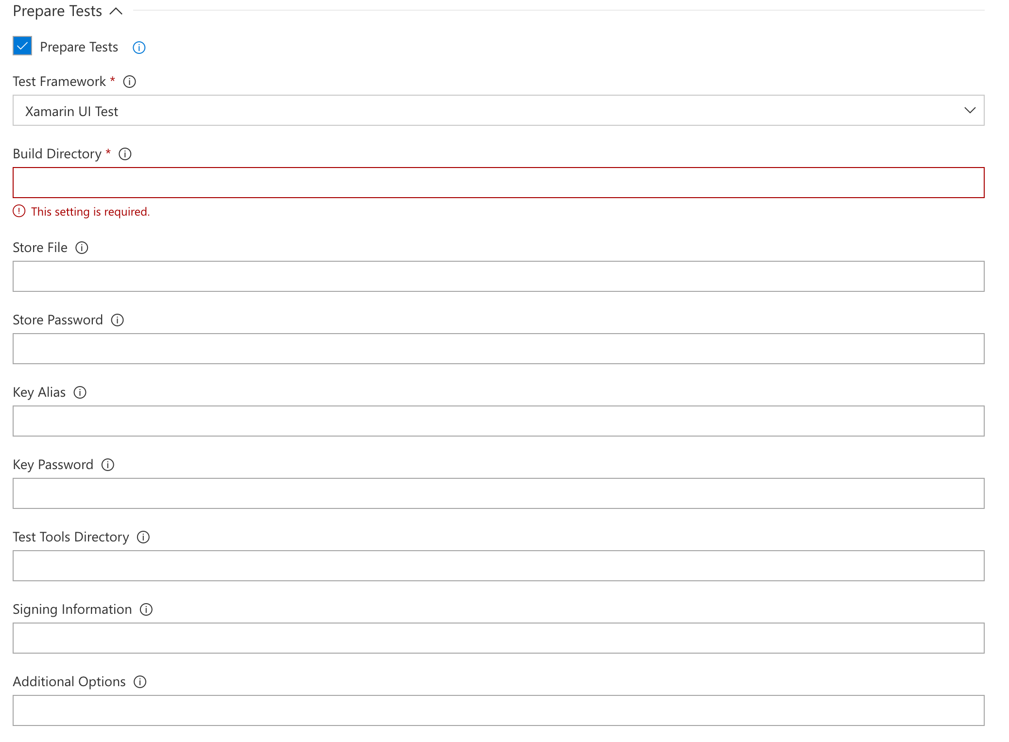 Preparare la sezione test per il framework Xamarin.UITest