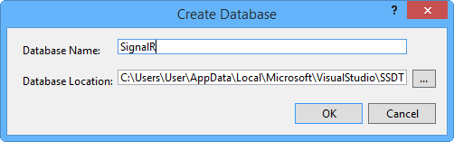 Creazione del database SignalR Creazione