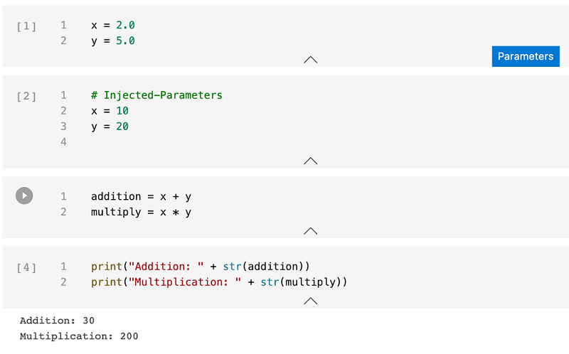 Screenshot che mostra l'output per i nuovi parametri.