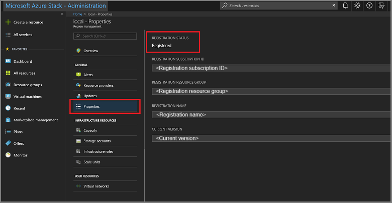 Riquadro Gestione delle aree nel portale di amministrazione dell'hub di Azure Stack