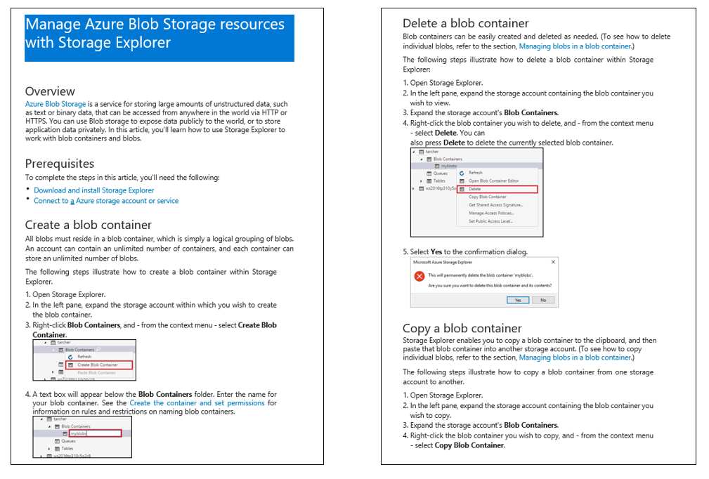 Documento semistrutturato di Archiviazione Blob di Azure