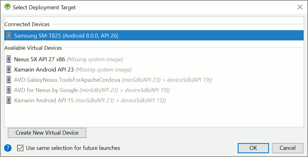 Screenshot della finestra di schermata Seleziona destinazione di distribuzione