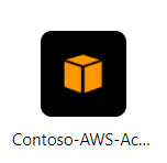 Screenshot dell'icona dell'app Console AWS.